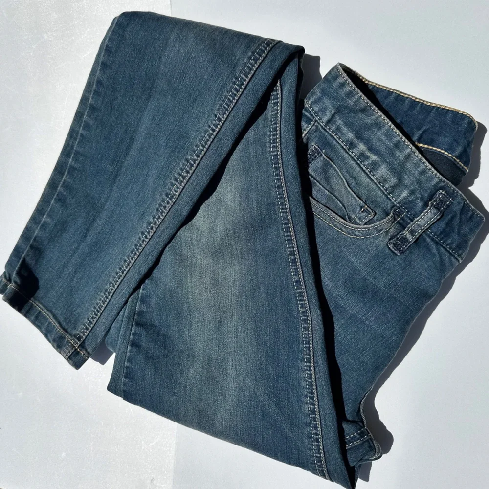 NWOT Free People Skinny Straight Leg Blue Denim Jeans - Picture 2 of 12